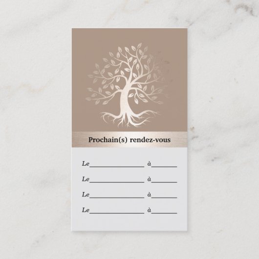 Psycholoog Gold Tree Professional-benoeming Afsprakenkaartje (Achterkant)