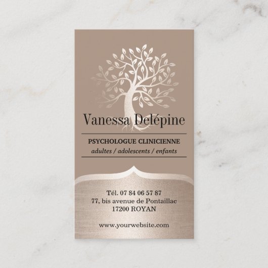 Psycholoog Gold Tree Professional-benoeming Afsprakenkaartje (Voorkant)