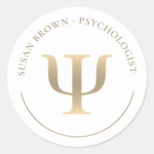 Psycholoog goud PSI symbool Ronde Sticker