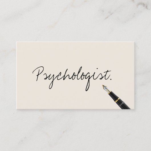 Psycholoog handgeschreven minimalist voor typograf visitekaartje (Voorkant)