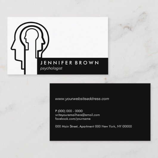 Psycholoog Human Brain Psyco Visitekaartje (Voorkant / Achterkant)