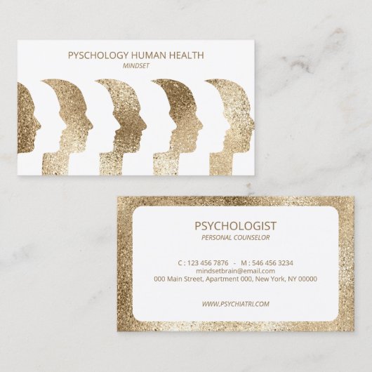 Psycholoog Human Faces Mind gezichten Visitekaartje (Voorkant / Achterkant)