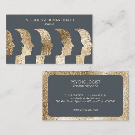 Psycholoog Human Faces Mindset Sophisticated Visitekaartje (Voorkant / Achterkant)