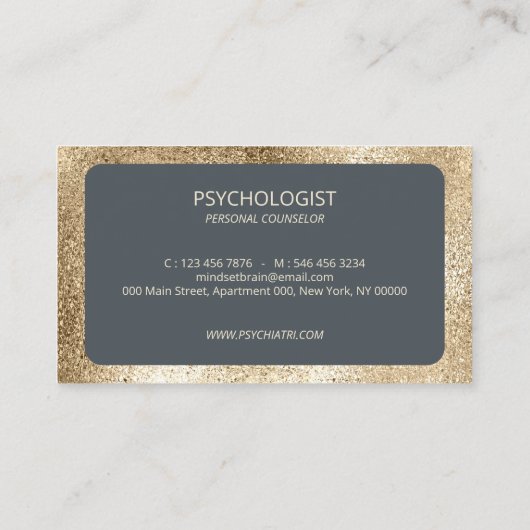 Psycholoog Human Faces Mindset Sophisticated Visitekaartje (Achterkant)