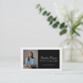 Psycholoog Huwelijk Counselor Black White Visitekaartje (Staand voorkant)