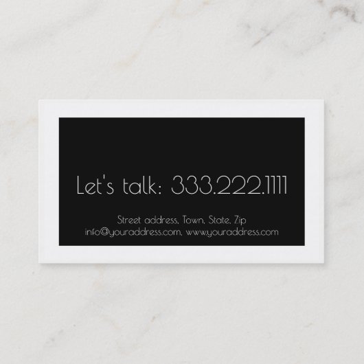 Psycholoog Huwelijk Counselor Black White Visitekaartje (Achterkant)