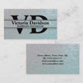 Psycholoog Huwelijksadviseur Bold Initialen Visitekaartje (Voorkant / Achterkant)