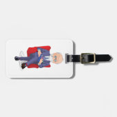 Psycholoog in pak met Notitieblok zitten Bagagelabel (Voorkant horizontaal)