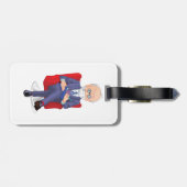 Psycholoog in pak met Notitieblok zitten Bagagelabel (Achterkant horizontaal)