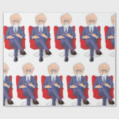 Psycholoog in pak met Notitieblok zitten Cadeaupapier (Vlak)