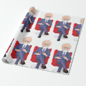 Psycholoog in pak met Notitieblok zitten Cadeaupapier (Uitgerold)