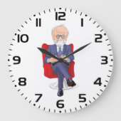 Psycholoog in pak met Notitieblok zitten Grote Klok (Voorkant)