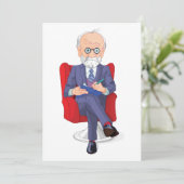 Psycholoog in pak met Notitieblok zitten Kaart (Staand voorkant)