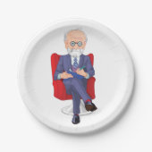 Psycholoog in pak met Notitieblok zitten Papieren Bordje (Voorkant)