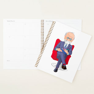 Psycholoog in pak met Notitieblok zitten Planner