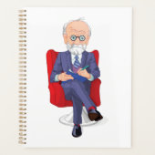 Psycholoog in pak met Notitieblok zitten Planner (Voorkant)