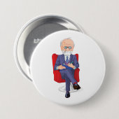Psycholoog in pak met Notitieblok zitten Ronde Button 7,6 Cm (Voorkant /achterkant)