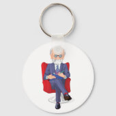 Psycholoog in pak met Notitieblok zitten Sleutelhanger (Voorkant)