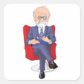 Psycholoog in pak met Notitieblok zitten Vierkante Sticker (Voorkant)