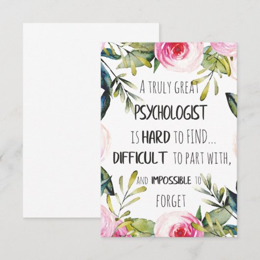 Psycholoog Kantoor Gift Bedankkaart (Voorkant / Achterkant)