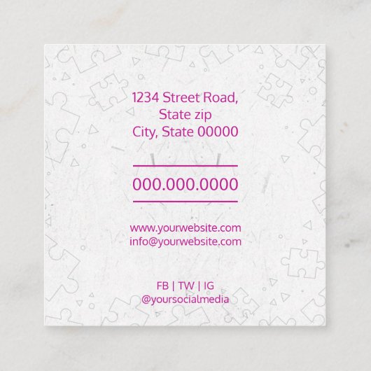 Psycholoog kleurrijk brein visitekaartje (Achterkant)