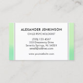 Psycholoog LCSW Psychiater Modern Groen Ombre Visitekaartje (Achterkant)