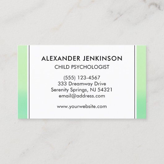 Psycholoog LCSW Psychiater Modern Groen Ombre Visitekaartje (Achterkant)