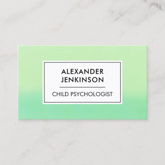 Psycholoog LCSW Psychiater Modern Groen Ombre Visitekaartje (Voorkant)