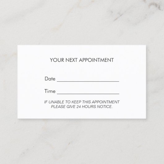 Psycholoog-legant strand thema Aanwijzing Afsprakenkaartje (Achterkant)