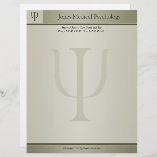 Psycholoog Letterhead Briefhoofd Sjabloon (Voorkant / Achterkant)