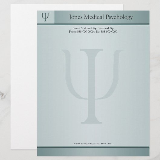 Psycholoog Letterhead Briefhoofd Sjabloon (Voorkant / Achterkant)
