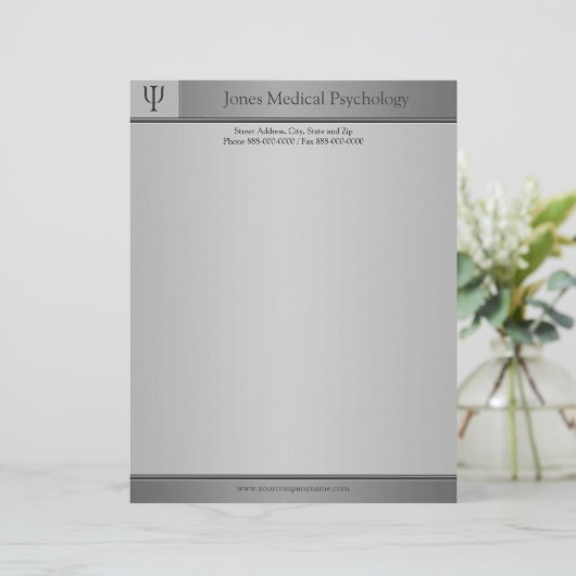 Psycholoog Letterhead Custom Briefhoofd (Staand voorkant)