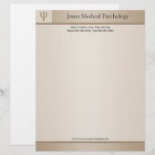 Psycholoog Letterhead Gepersonaliseerd Briefhoofd (Voorkant / Achterkant)