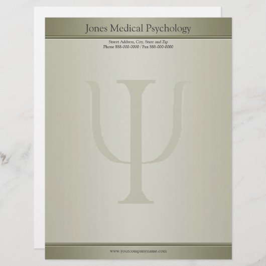 Psycholoog Letterhead Persoonlijk Briefhoofd (Voorkant / Achterkant)