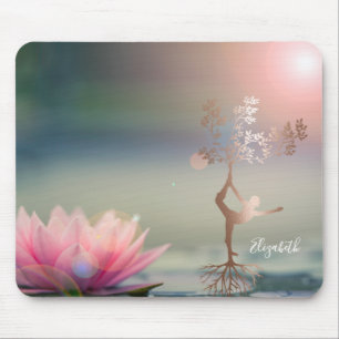 Psycholoog Lotus Boom Silhouet Yoga Muismat