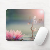 Psycholoog Lotus Tree Silhouette Yoga Muismat (Met muis)