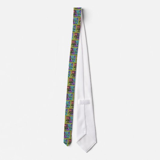 Psycholoog Mannen Necktie "Terminology" Design Stropdas (Achterkant)