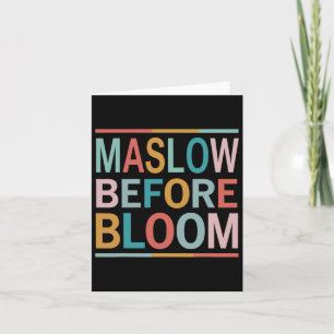 Psycholoog Maslow voor Bloom Speed Teacher Color Kaart