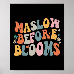 Psycholoog Maslow voor Bloom Speed Teacher Color Poster