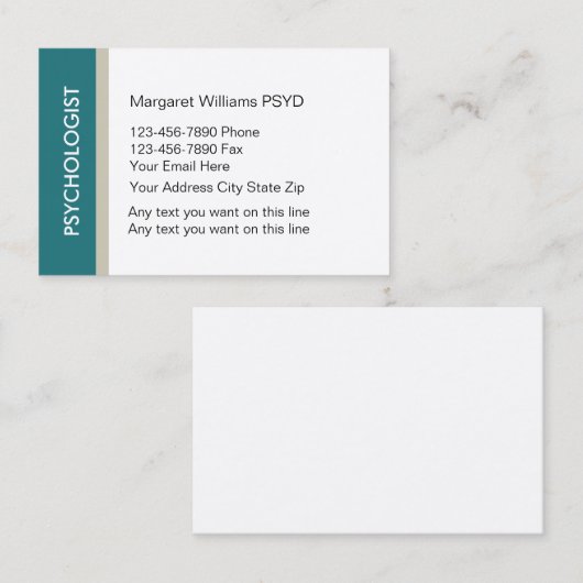 Psycholoog modern design visitekaartje (Voorkant / Achterkant)