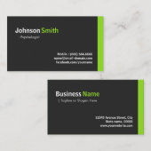 Psycholoog - Modern minimalistisch groen Visitekaartje (Voorkant / Achterkant)