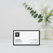 Psycholoog - modern rastermonogram visitekaartje (Staand voorkant)