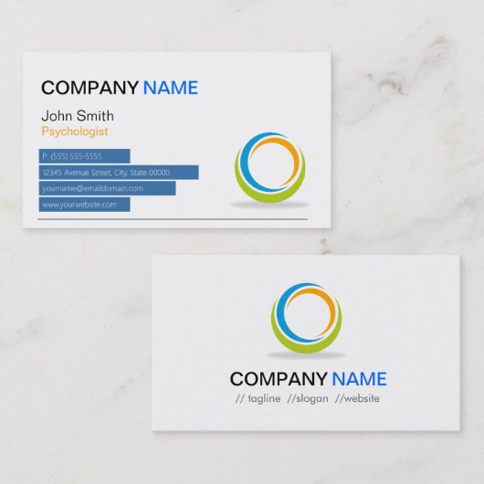 Psycholoog - Moderne bol Visitekaartje (Voorkant / Achterkant)