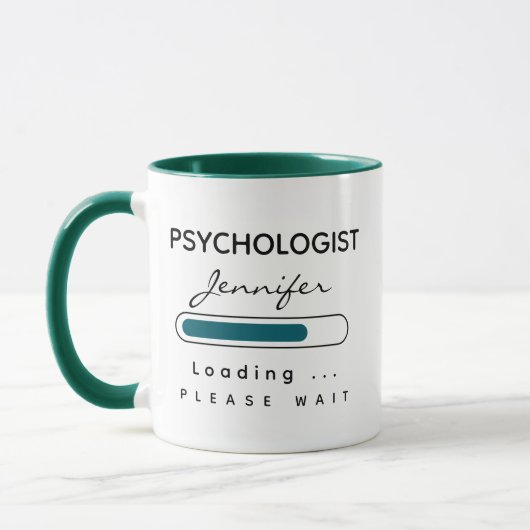 PSYCHOLOOG [Naam] Laadt Groen & Wit Mok (Links)
