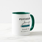 PSYCHOLOOG [Naam] Laadt Groen & Wit Mok (Voorkant rechts)