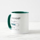 PSYCHOLOOG [Naam] Laadt Groen & Wit Mok (Voorkant links)