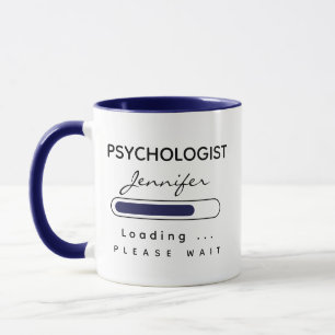 Psycholoog [Naam] Loading Navy & White Mok