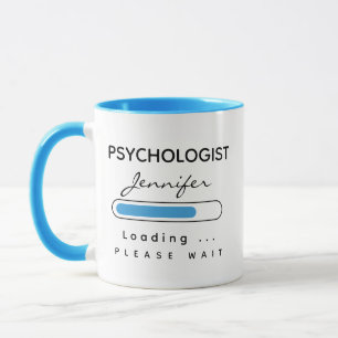 PSYCHOLOOG [Name] Het laden van Blauw & Wit Mok