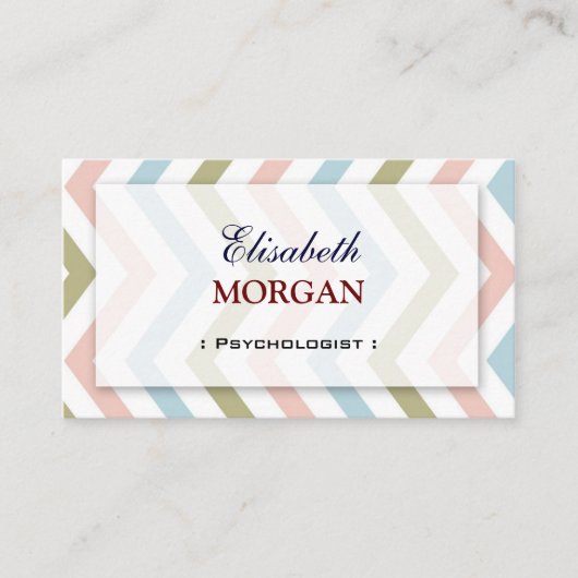 Psycholoog - Natural Graceful Chevron Visitekaartje (Voorkant)