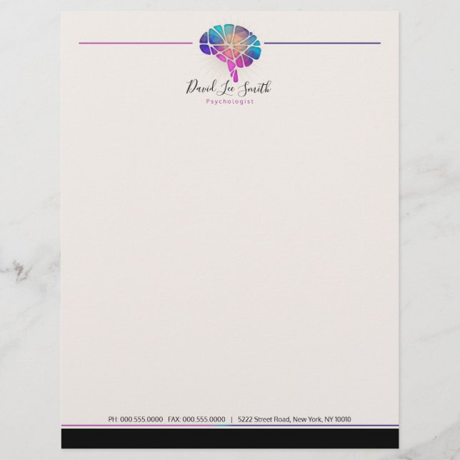 Psycholoog/neuroloog Letterhead Briefhoofd (Voorkant)